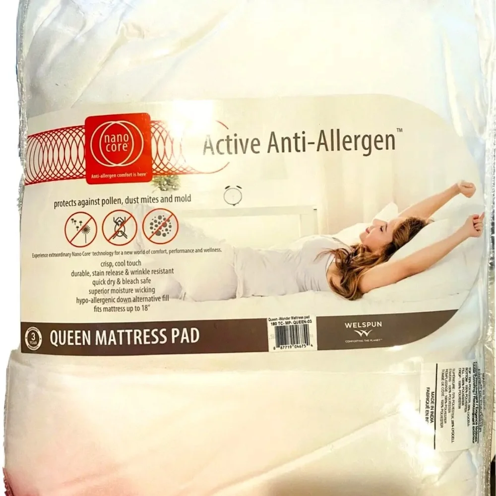Welspun active anti-allergen queen mattress pad